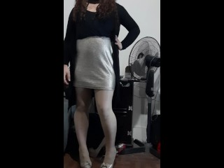 Crossdresser Enervating Gilded Heels